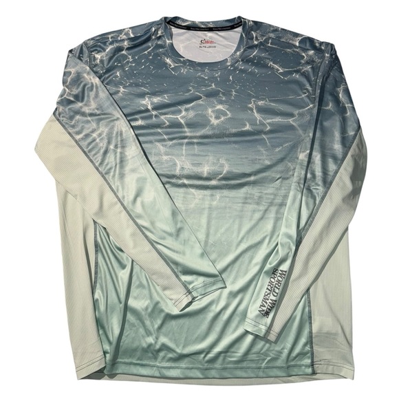 World Wide Sportsman Men’s Fishing Shirt Size XL Blue Long Sleeved Casting Shirt - Picture 2 of 8